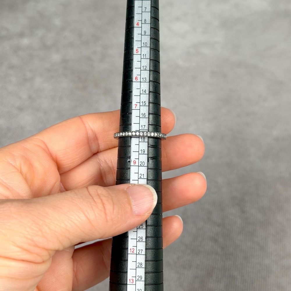 Freida Rothman Black Rhodium Pavé Eternity Band Stacking Ring Size 8